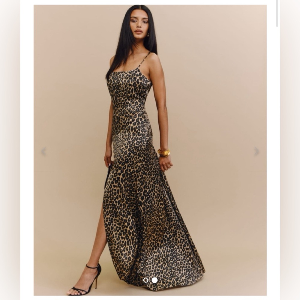 Reformation Silk leopard print dress. “Selah”